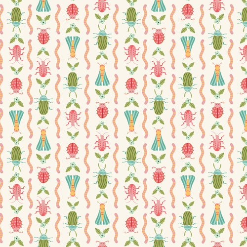 Crawling Critters - Ivory - Love Bugs - Cloud9 Fabric - Quilting Fabric by the Yard