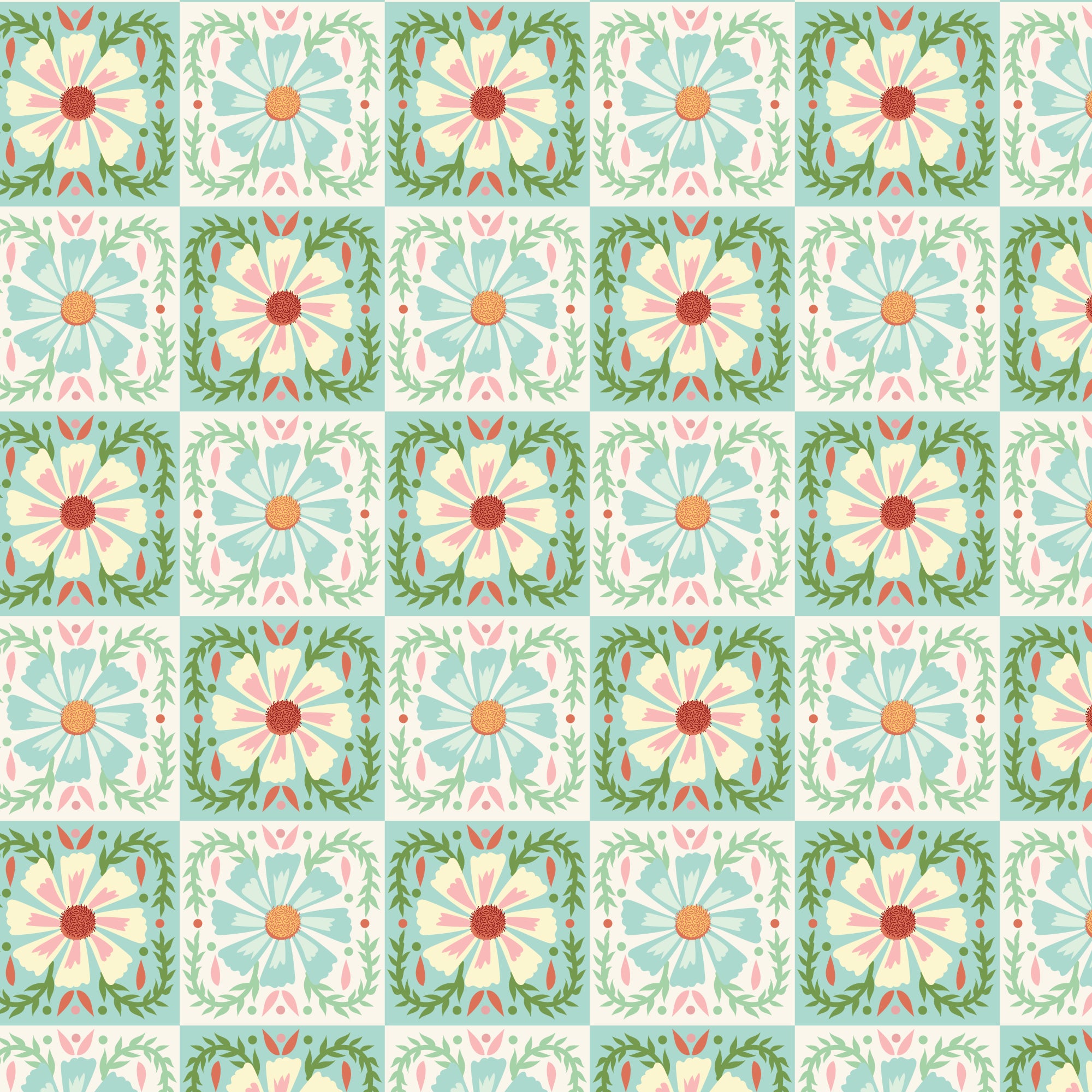 Quilted Florals - Love Bugs - Cloud9 Fabric
