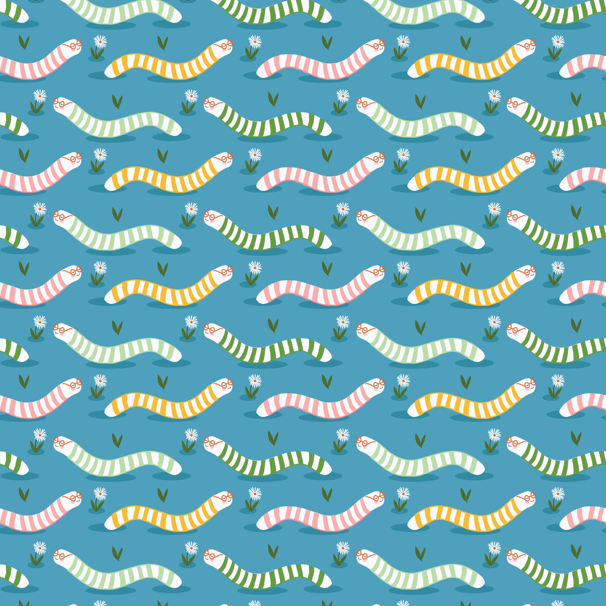 PRE-ORDER - Wise Worms - Bookworm - Cloud9 Fabric - Quilting Fabric by the Yard