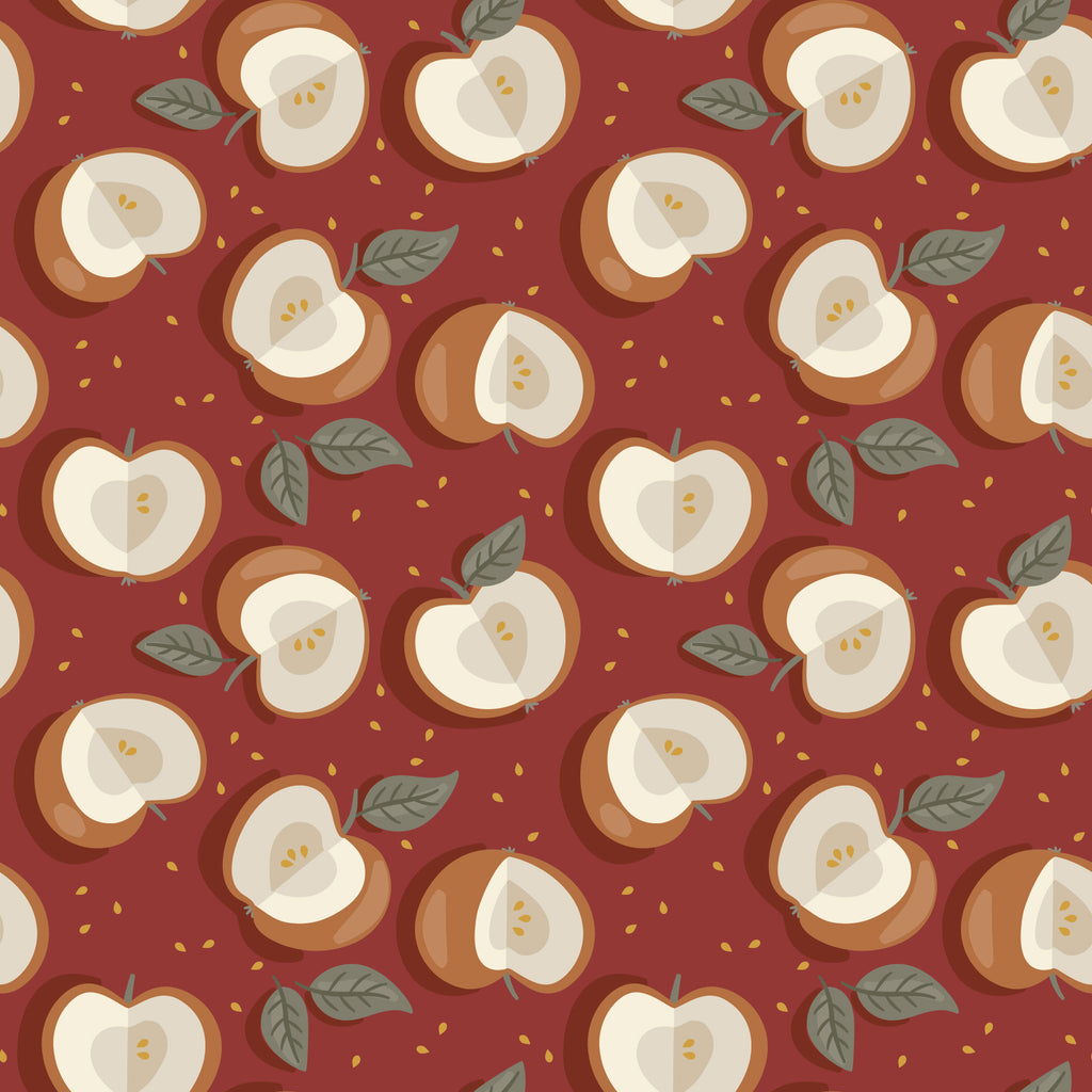 PRE-ORDER - Apple Harvest in Red - Falling into Autumn - Cloud9 Fabric - Quilting Fabric by the Yard