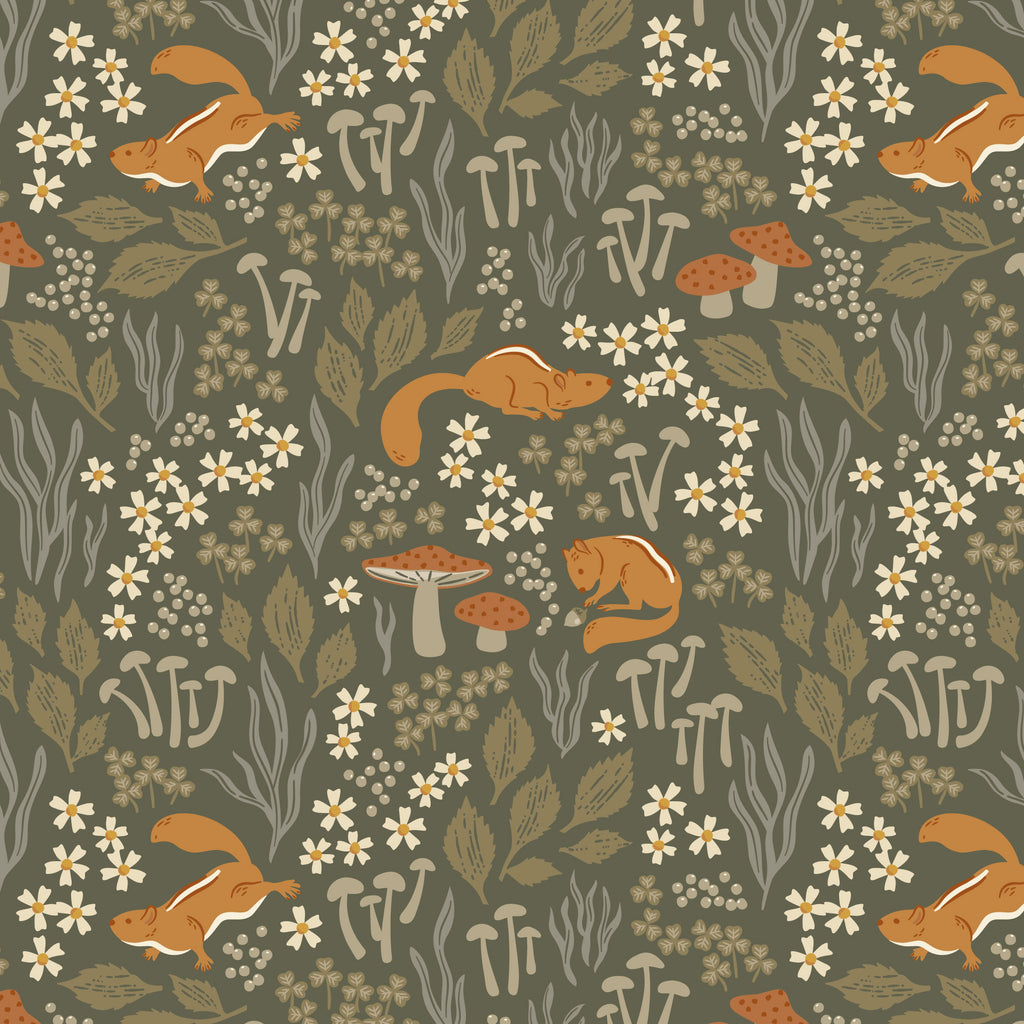 PRE-ORDER - Autumn Thicket in Peat - Falling into Autumn - Cloud9 Fabric - Quilting Fabric by the Yard
