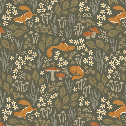 Autumn Thicket in Peat - Falling into Autumn - Cloud9 Fabric - Quilting Fabric by the Yard