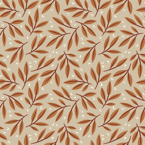 Fall Foliage in Gray - Falling into Autumn - Cloud9 Fabric - Quilting Fabric by the Yard