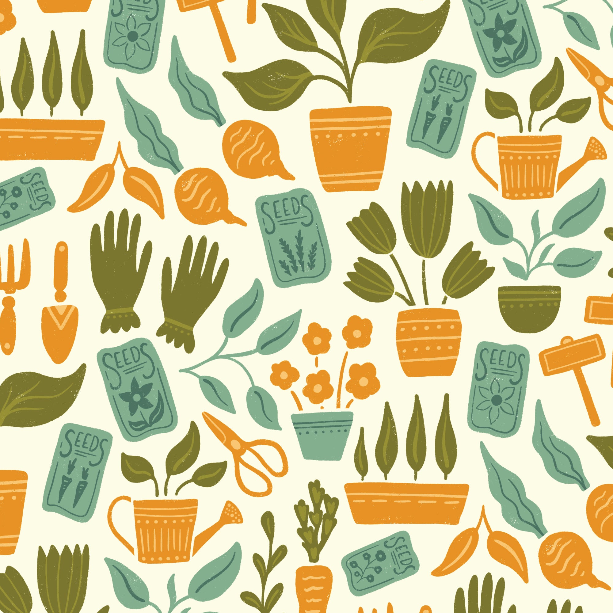 PRE-ORDER - Potting Bench in Yellow - Bountiful Acre - Cloud9 Fabric - Quilting Fabric by the Yard