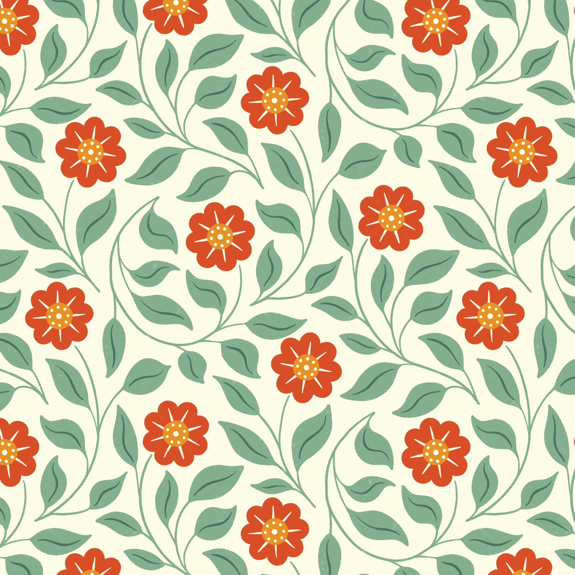 PRE-ORDER - Trailing Blooms in Red - Bountiful Acre - Cloud9 Fabric - Quilting Fabric by the Yard
