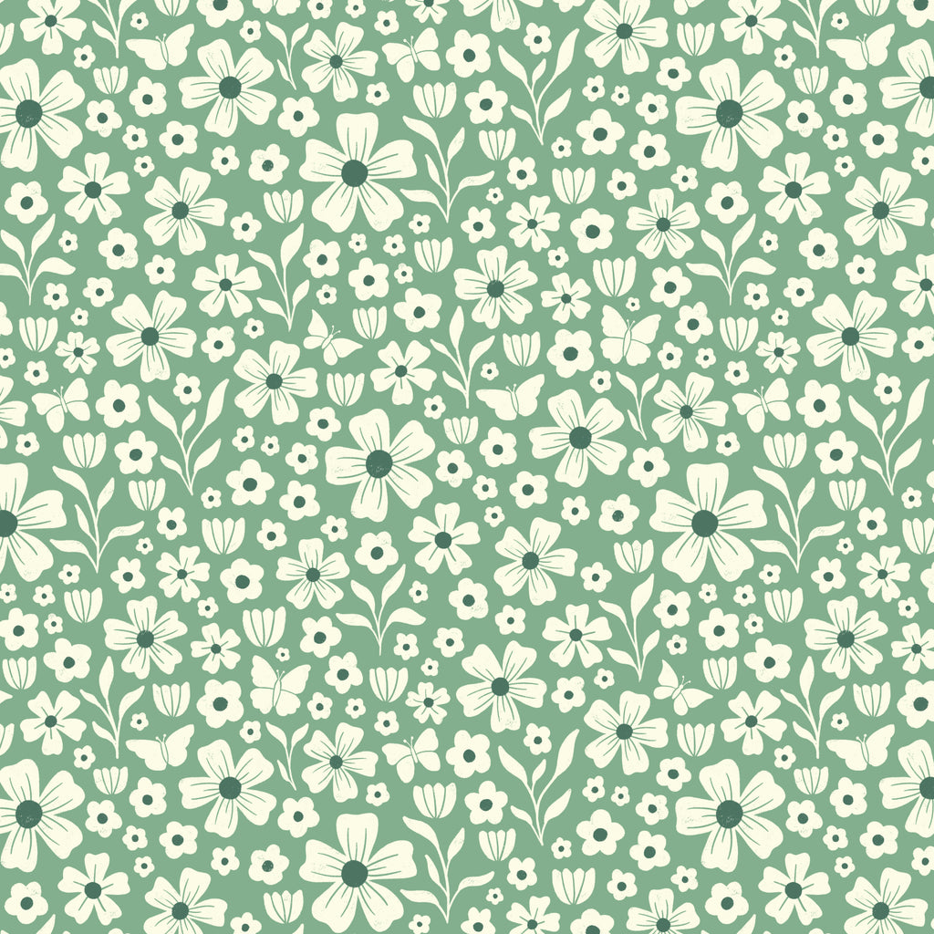 PRE-ORDER - Wildflower Whimsy in Teal - Bountiful Acre - Cloud9 Fabric - Quilting Fabric by the Yard