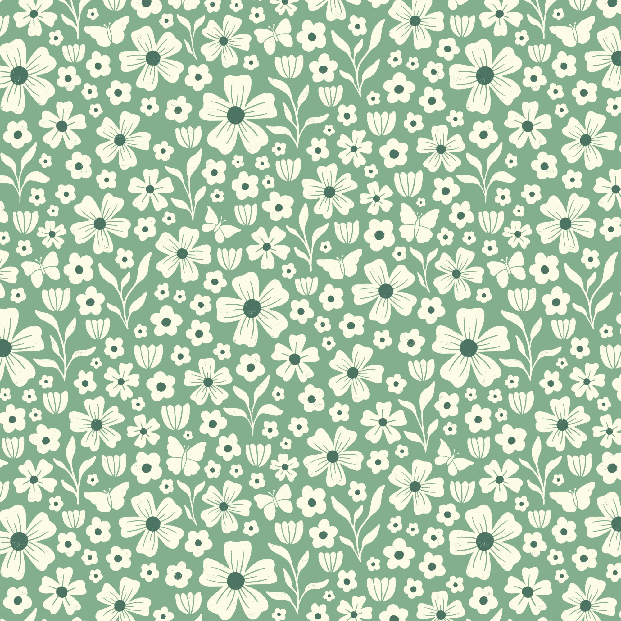 PRE-ORDER - Wildflower Whimsy in Teal - Bountiful Acre - Cloud9 Fabric - Quilting Fabric by the Yard