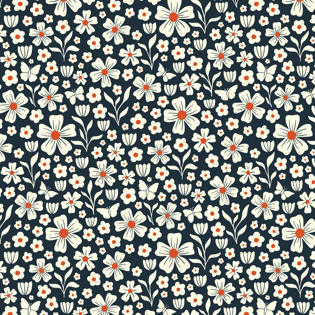 PRE-ORDER - Wildflower Whimsy in Blue - Bountiful Acre - Cloud9 Fabric - Quilting Fabric by the Yard