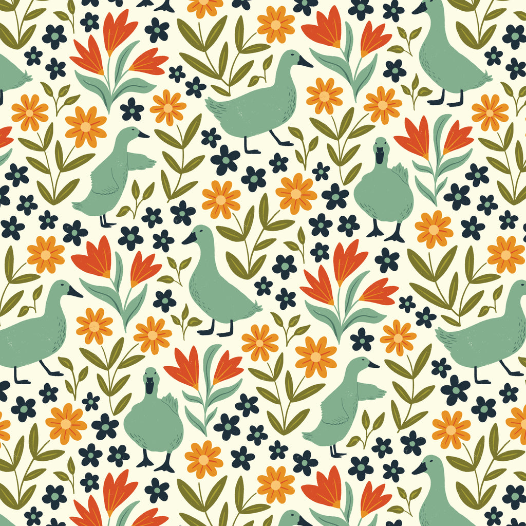 PRE-ORDER - Garden Paradise in Cream - Bountiful Acre - Cloud9 Fabric - Quilting Fabric by the Yard