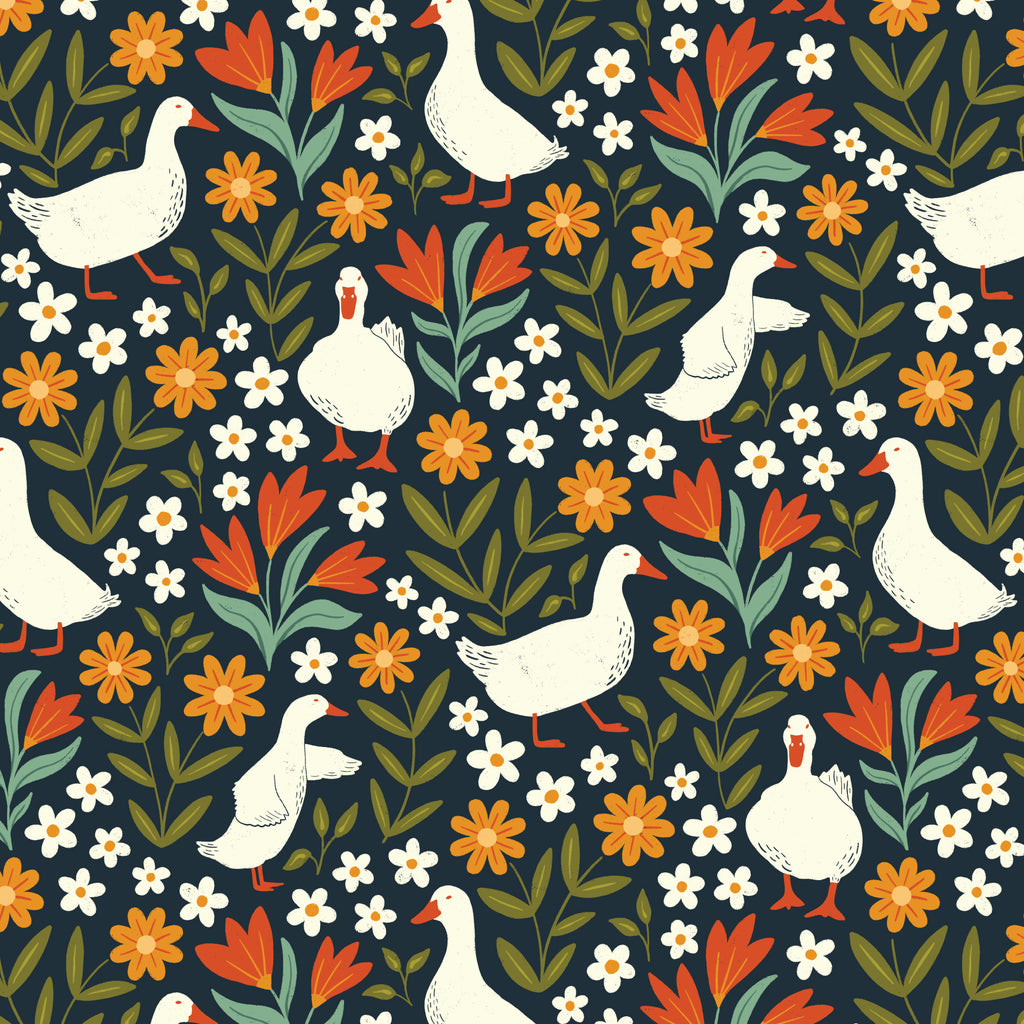 PRE-ORDER - Garden Paradise in Blue - Bountiful Acre - Cloud9 Fabric - Quilting Fabric by the Yard