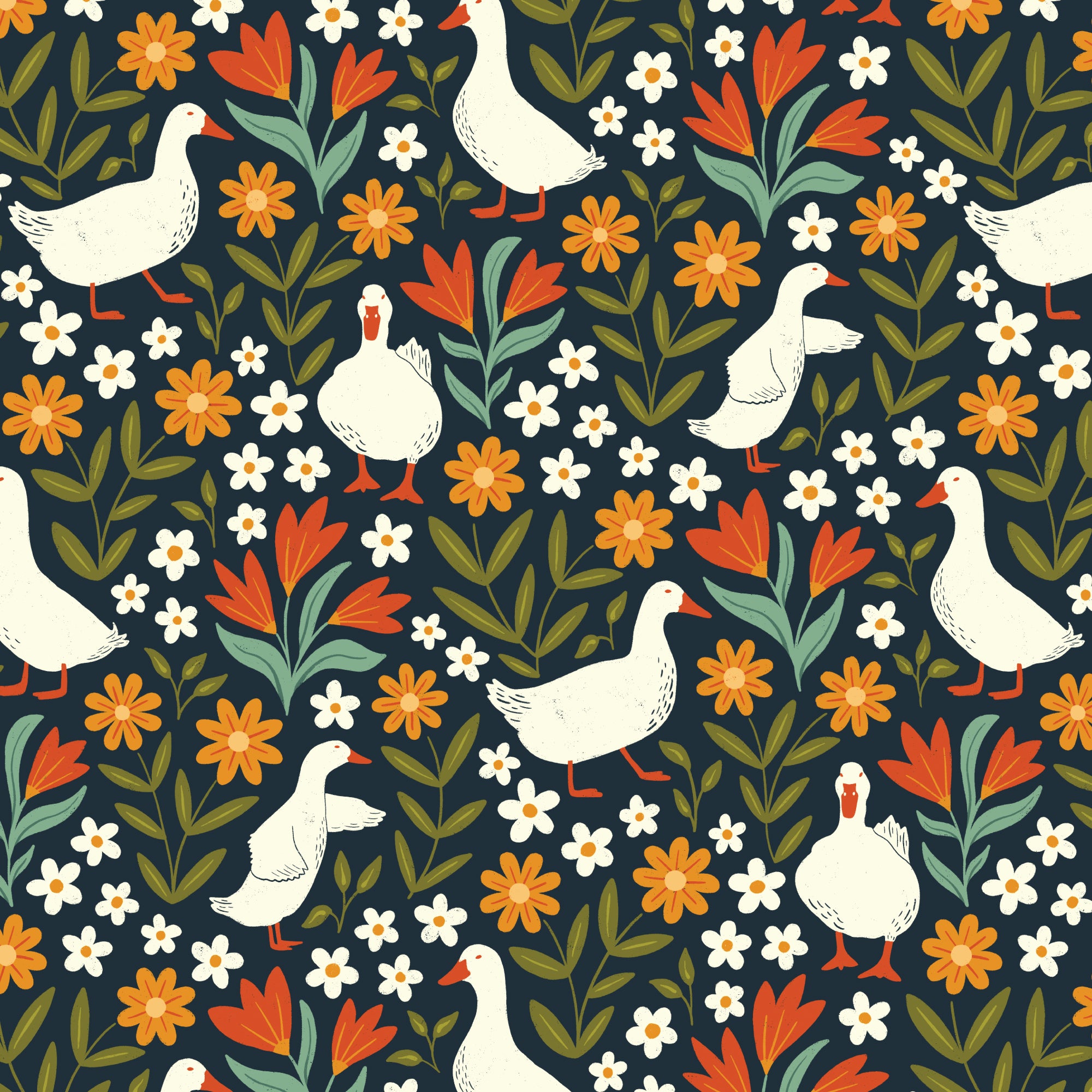 PRE-ORDER - Garden Paradise in Blue - Bountiful Acre - Cloud9 Fabric - Quilting Fabric by the Yard