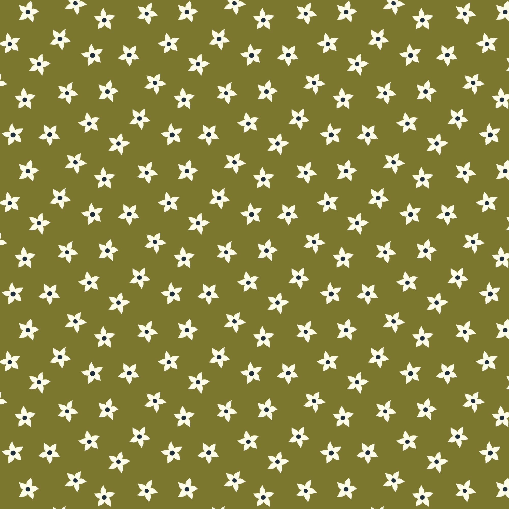 PRE-ORDER - Star Flowers in Green - Bountiful Acre - Cloud9 Fabric - Quilting Fabric by the Yard