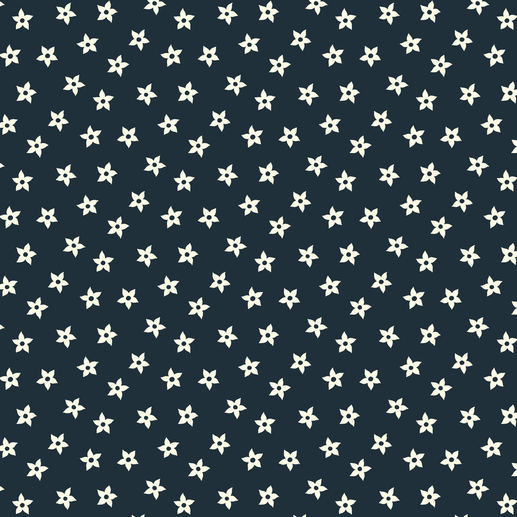 PRE-ORDER - Star Flowers in Blue - Bountiful Acre - Cloud9 Fabric - Quilting Fabric by the Yard
