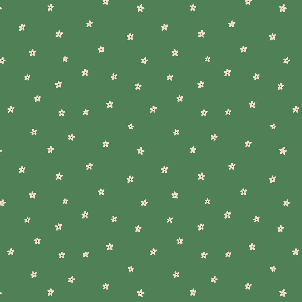 PRE-ORDER - Ditsy Flowers in Green - It was the 70's - Cloud9 Fabric - Quilting Fabric by the Yard