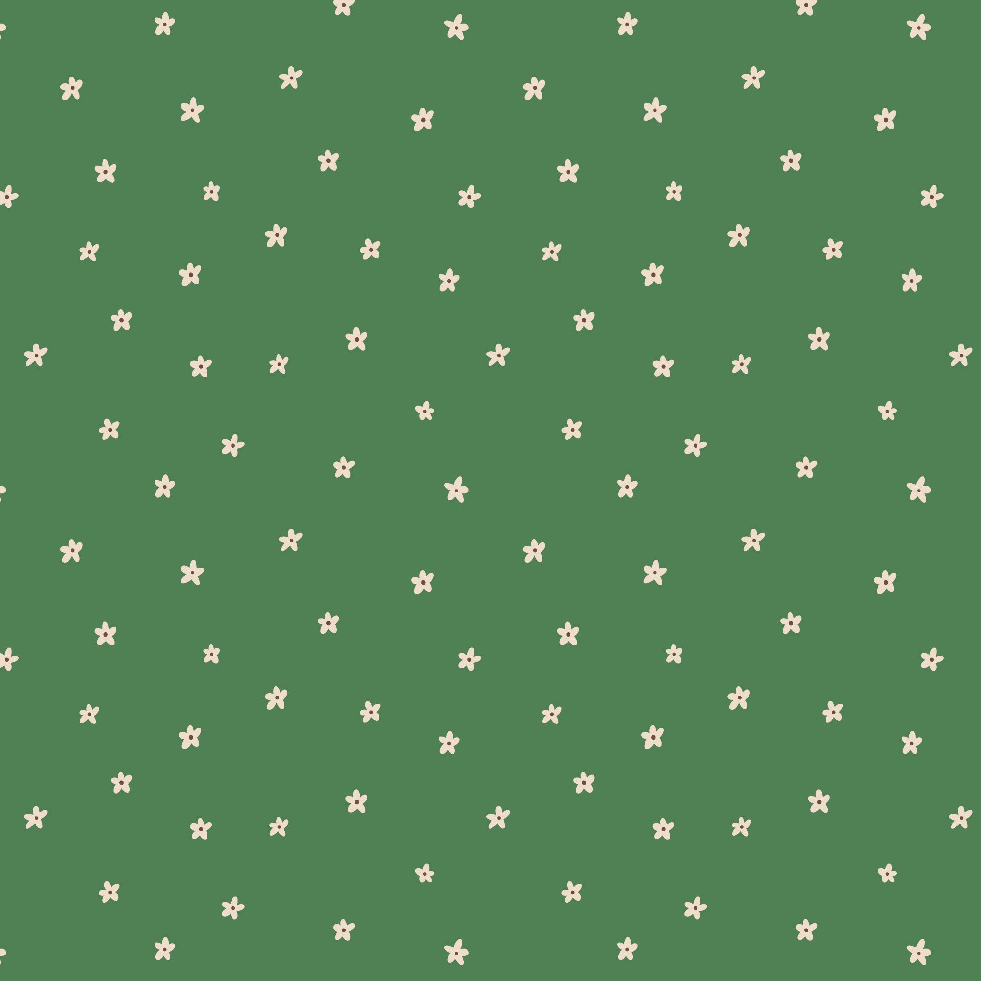 PRE-ORDER - Ditsy Flowers in Green - It was the 70's - Cloud9 Fabric - Quilting Fabric by the Yard