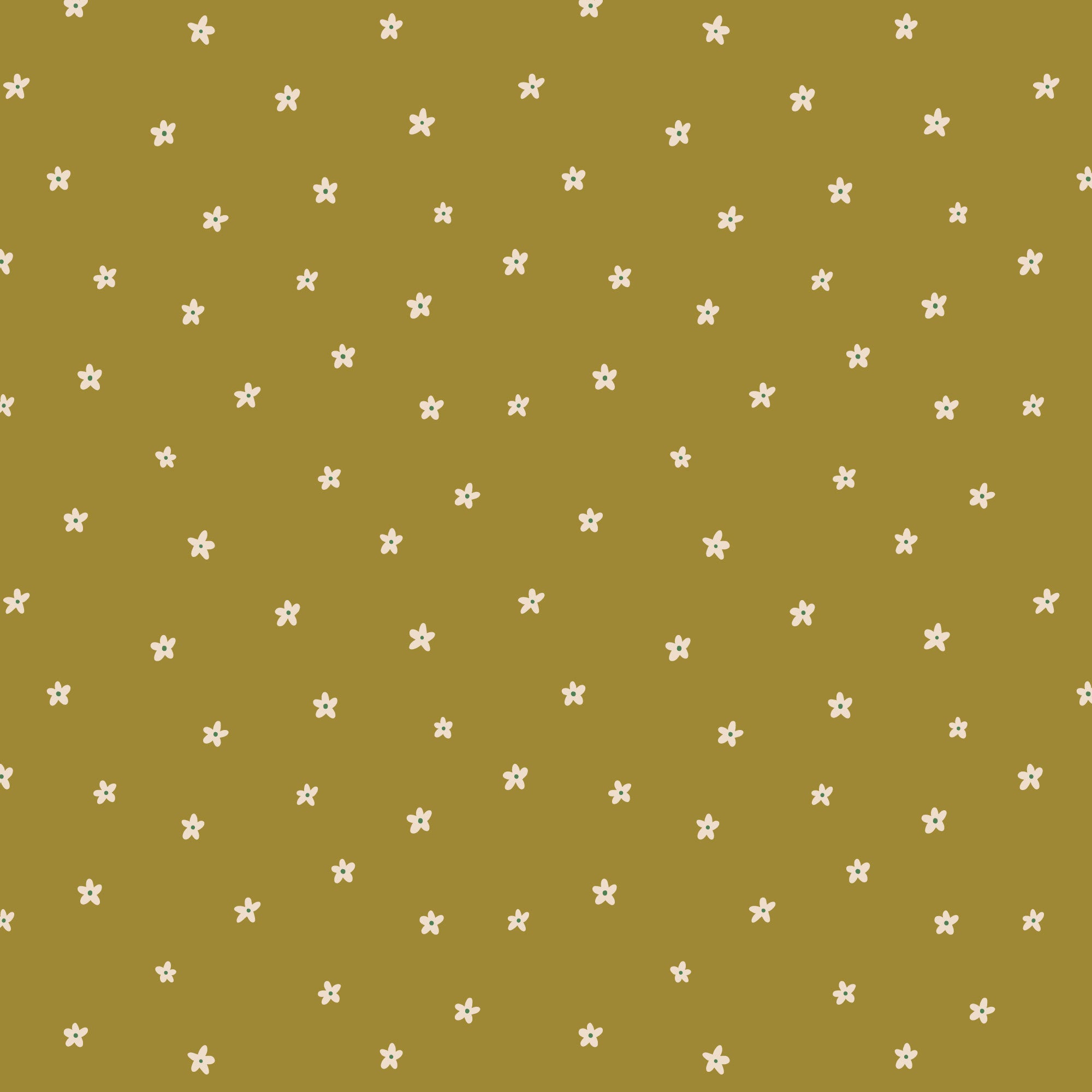 PRE-ORDER - Ditsy Flowers in Olive - It was the 70's - Cloud9 Fabric - Quilting Fabric by the Yard