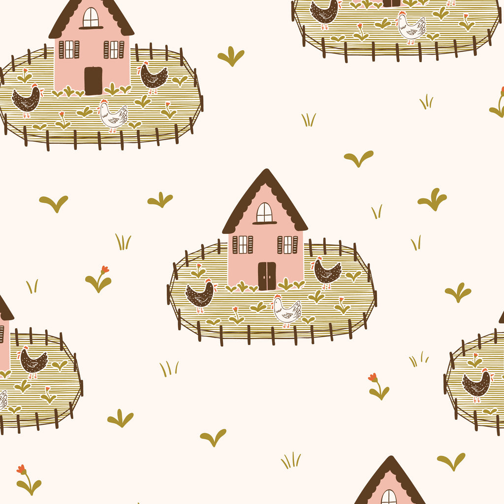 PRE-ORDER - In the Flock in Olive - It was the 70's - Cloud9 Fabric - Quilting Fabric by the Yard