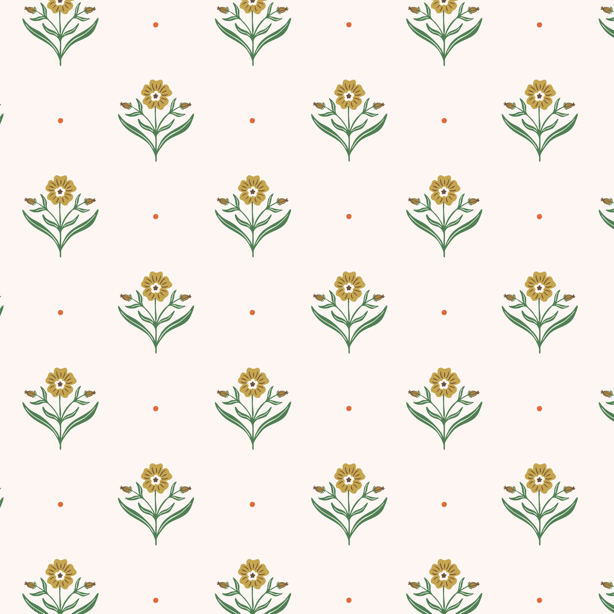 PRE-ORDER - Retro Blossoms in Ivory - It was the 70's - Cloud9 Fabric - Quilting Fabric by the Yard
