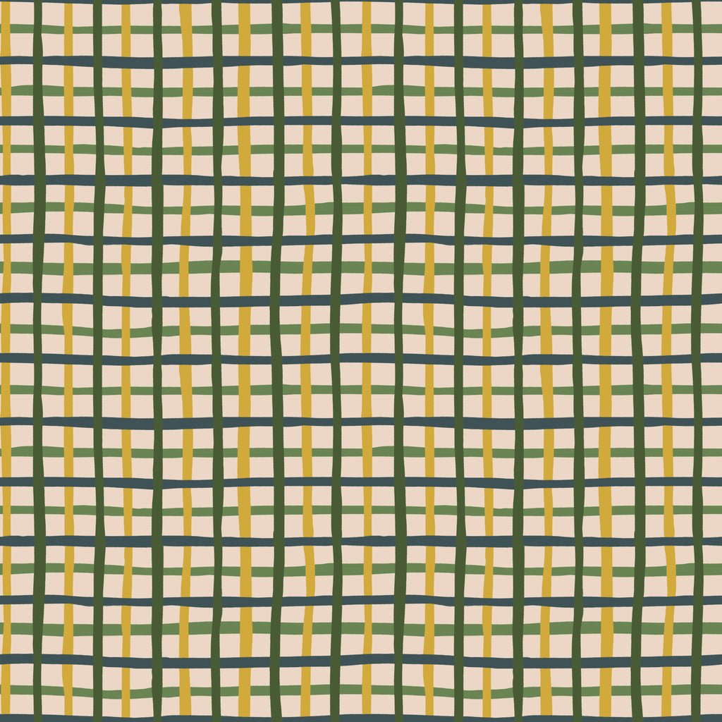 PRE-ORDER - Pep Rally Plaid in Green/Gold - Touchdowns & Tailwags - Cloud9 Fabric - Quilting Fabric by the Yard
