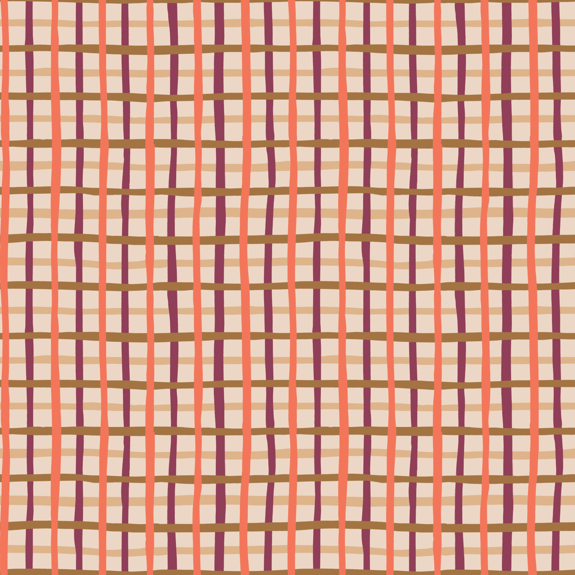 PRE-ORDER - Pep Rally Plaid in Plum/Orange - Touchdowns & Tailwags - Cloud9 Fabric - Quilting Fabric by the Yard