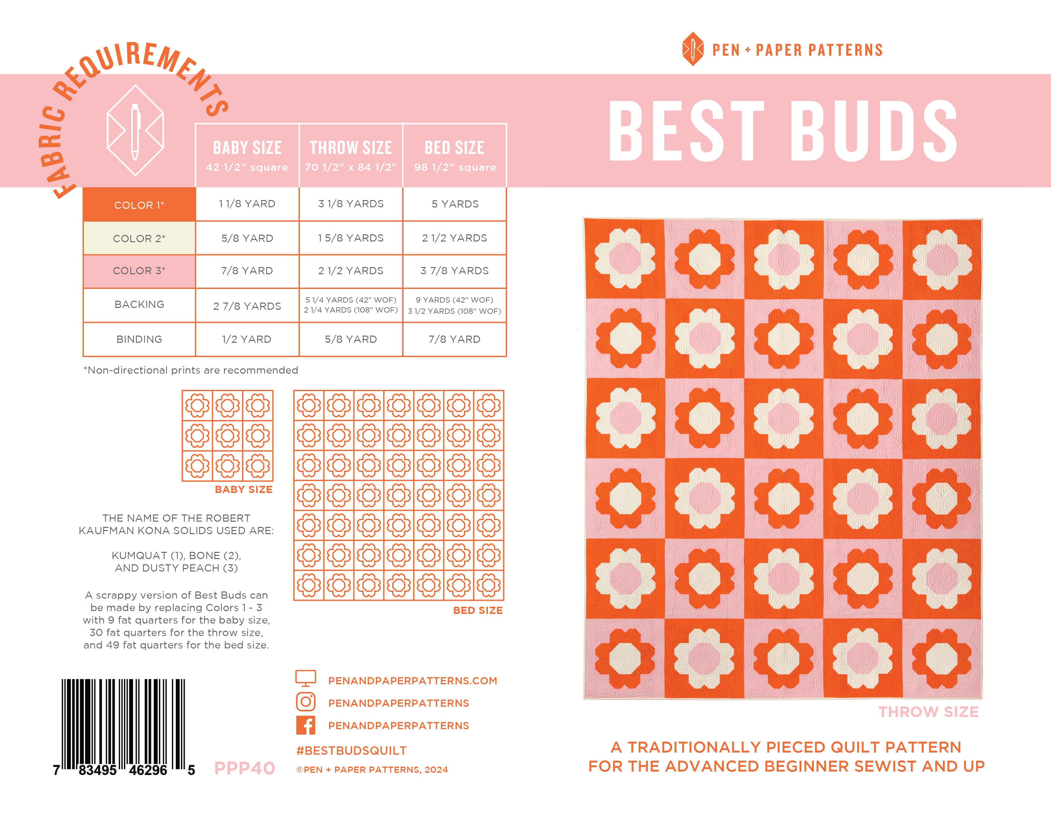 Best Buds Quilt Pattern - Pen + Paper Patterns