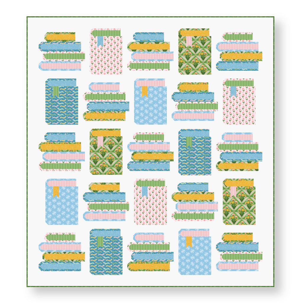 PRE-ORDER - Little Seeds - Blue - Bookworm - Cloud9 Fabrics - Quilting Fabric by the Yard