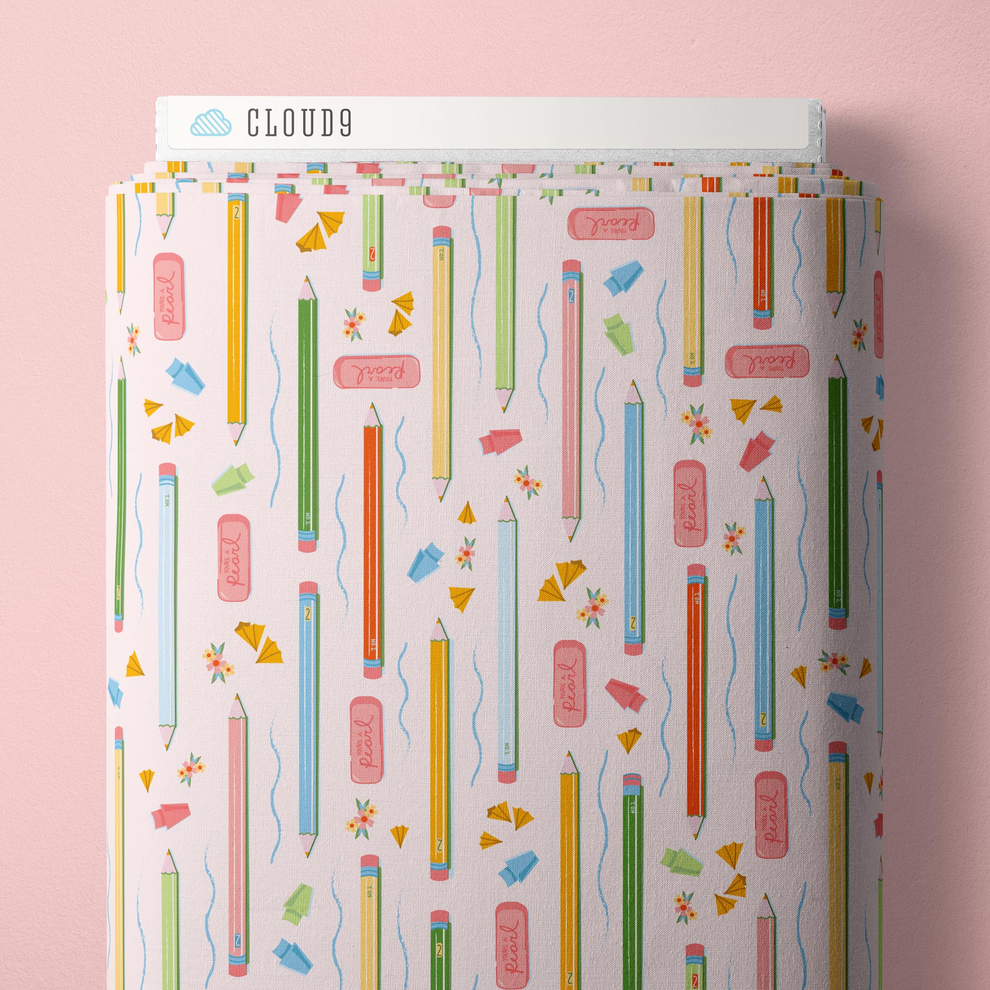PRE-ORDER - Pencils & Pages - Bookworm - Cloud9 Fabric - Quilting Fabric by the Yard