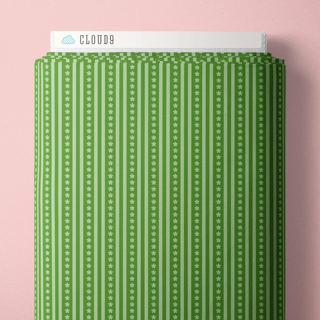 PRE-ORDER - Sweet Stripe in Green - Bookworm - Cloud9 Fabric - Quilting Fabric by the Yard