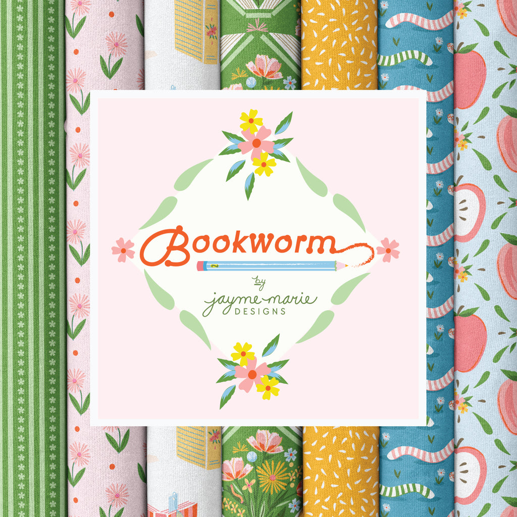 PRE-ORDER - Little Seeds - Blue - Bookworm - Cloud9 Fabrics - Quilting Fabric by the Yard