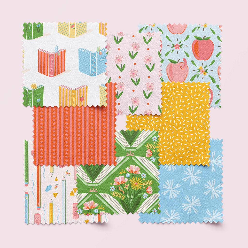PRE-ORDER - Little Seeds - Blue - Bookworm - Cloud9 Fabrics - Quilting Fabric by the Yard