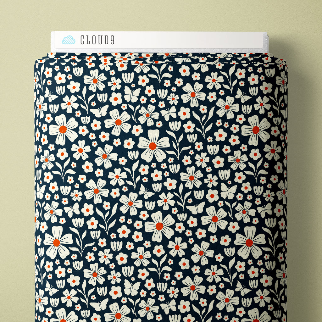 PRE-ORDER - Wildflower Whimsy in Blue - Bountiful Acre - Cloud9 Fabric - Quilting Fabric by the Yard