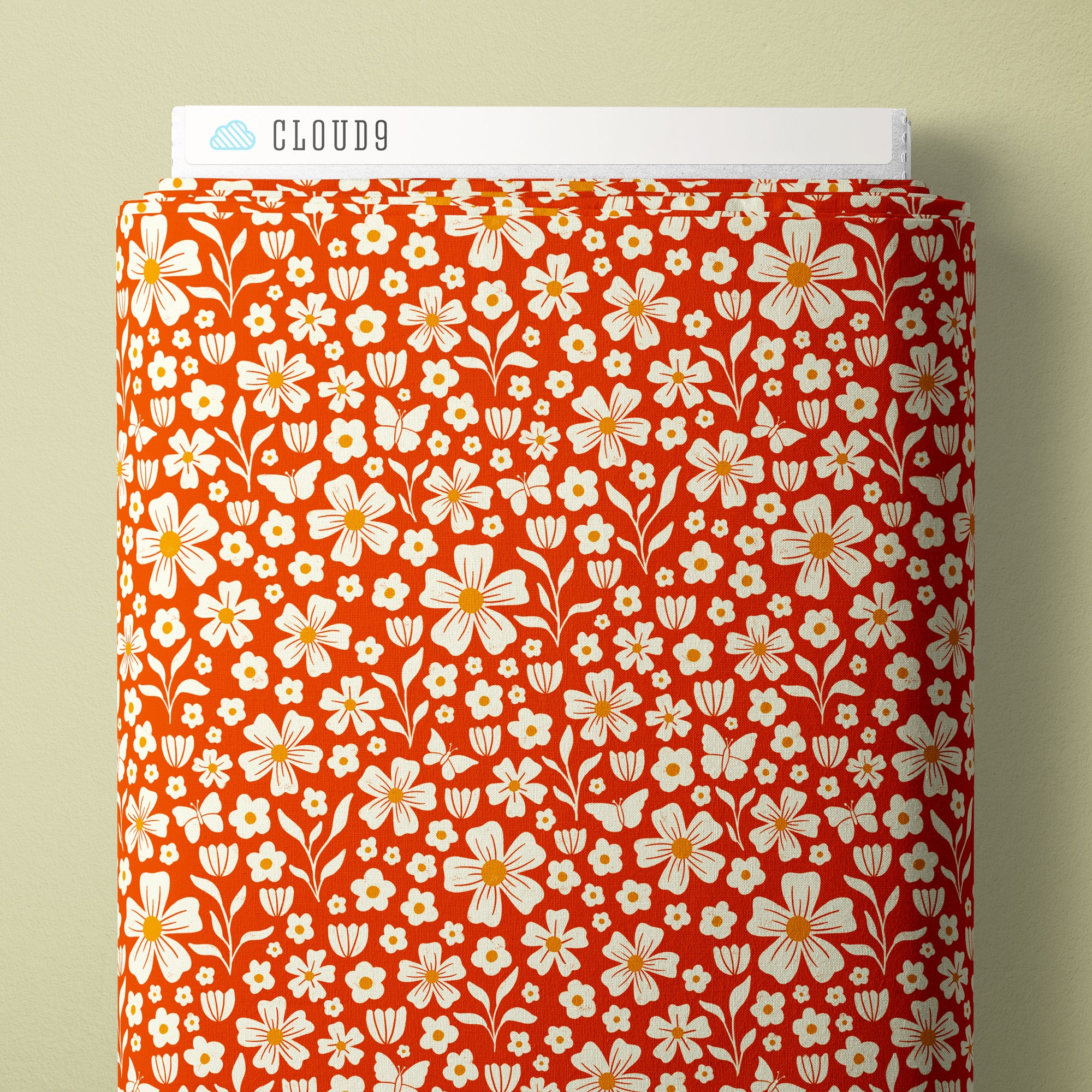 PRE-ORDER - Wildflower Whimsy in Red - Bountiful Acre - Cloud9 Fabric - Quilting Fabric by the Yard