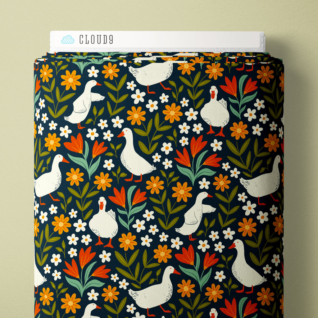 PRE-ORDER - Garden Paradise in Blue - Bountiful Acre - Cloud9 Fabric - Quilting Fabric by the Yard