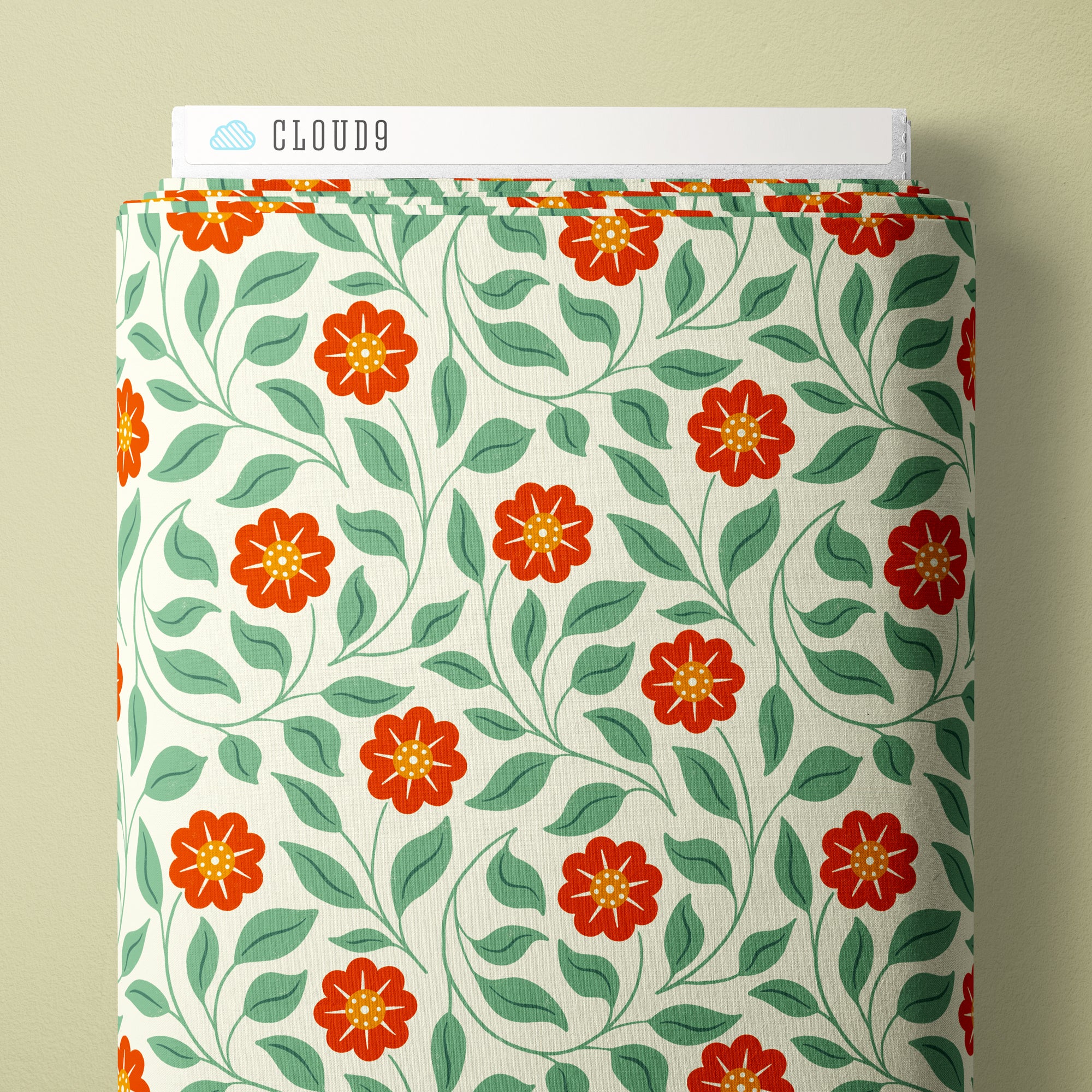 PRE-ORDER - Trailing Blooms in Red - Bountiful Acre - Cloud9 Fabric - Quilting Fabric by the Yard