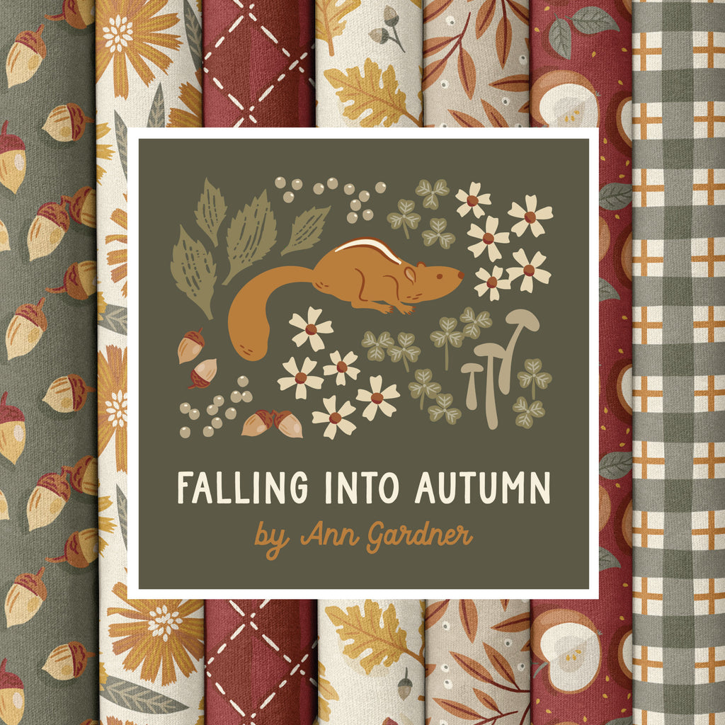 PRE-ORDER - Acorn Cache in Peat - Falling into Autumn - Cloud9 Fabric - Quilting Fabric by the Yard