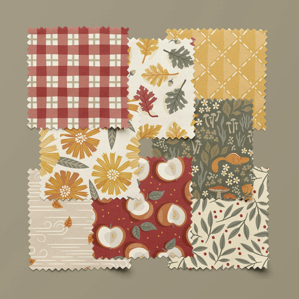 PRE-ORDER - Acorn Cache in Peat - Falling into Autumn - Cloud9 Fabric - Quilting Fabric by the Yard