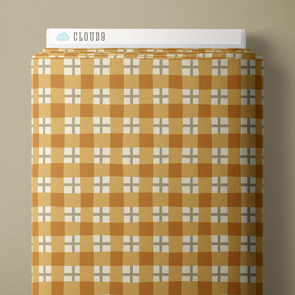 PRE-ORDER - Autumn Plaid in Amber - Falling into Autumn - Cloud9 Fabric - Quilting Fabric by the Yard