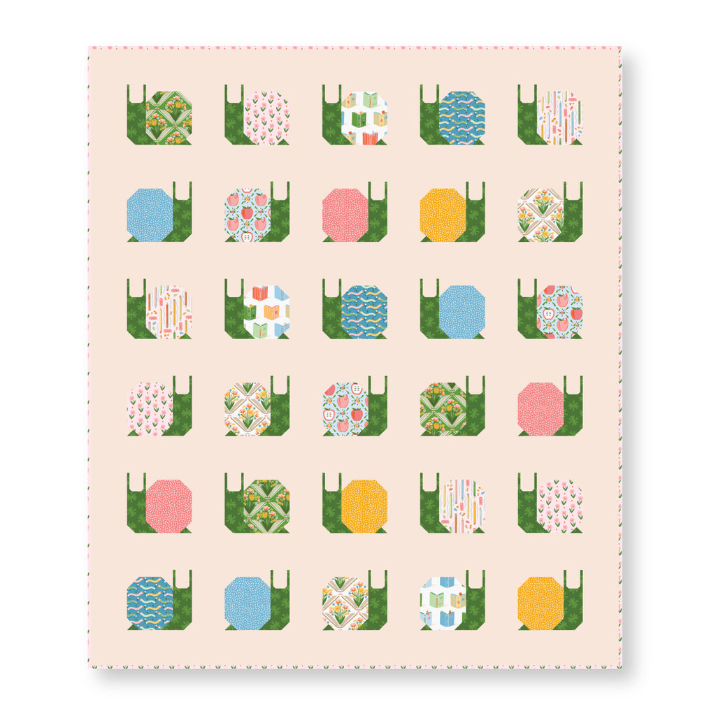 PRE-ORDER - Little Seeds - Blue - Bookworm - Cloud9 Fabrics - Quilting Fabric by the Yard