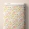 PRE-ORDER - A Cat in the Flowers in Pink/Olive - It was the 70's - Cloud9 Fabric - Quilting Fabric by the Yard
