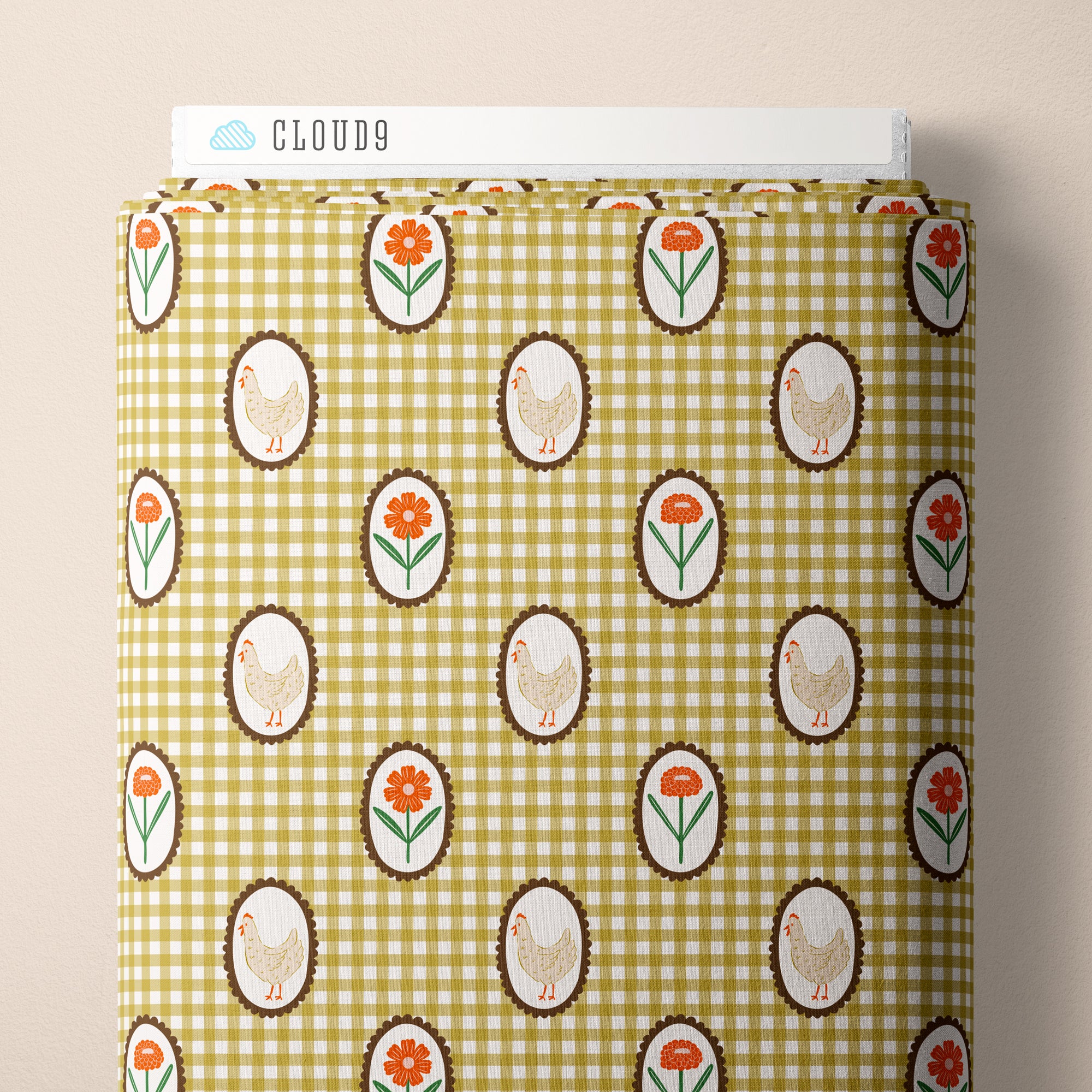PRE-ORDER - Girls in the Garden in Olive - It was the 70's - Cloud9 Fabric - Quilting Fabric by the Yard