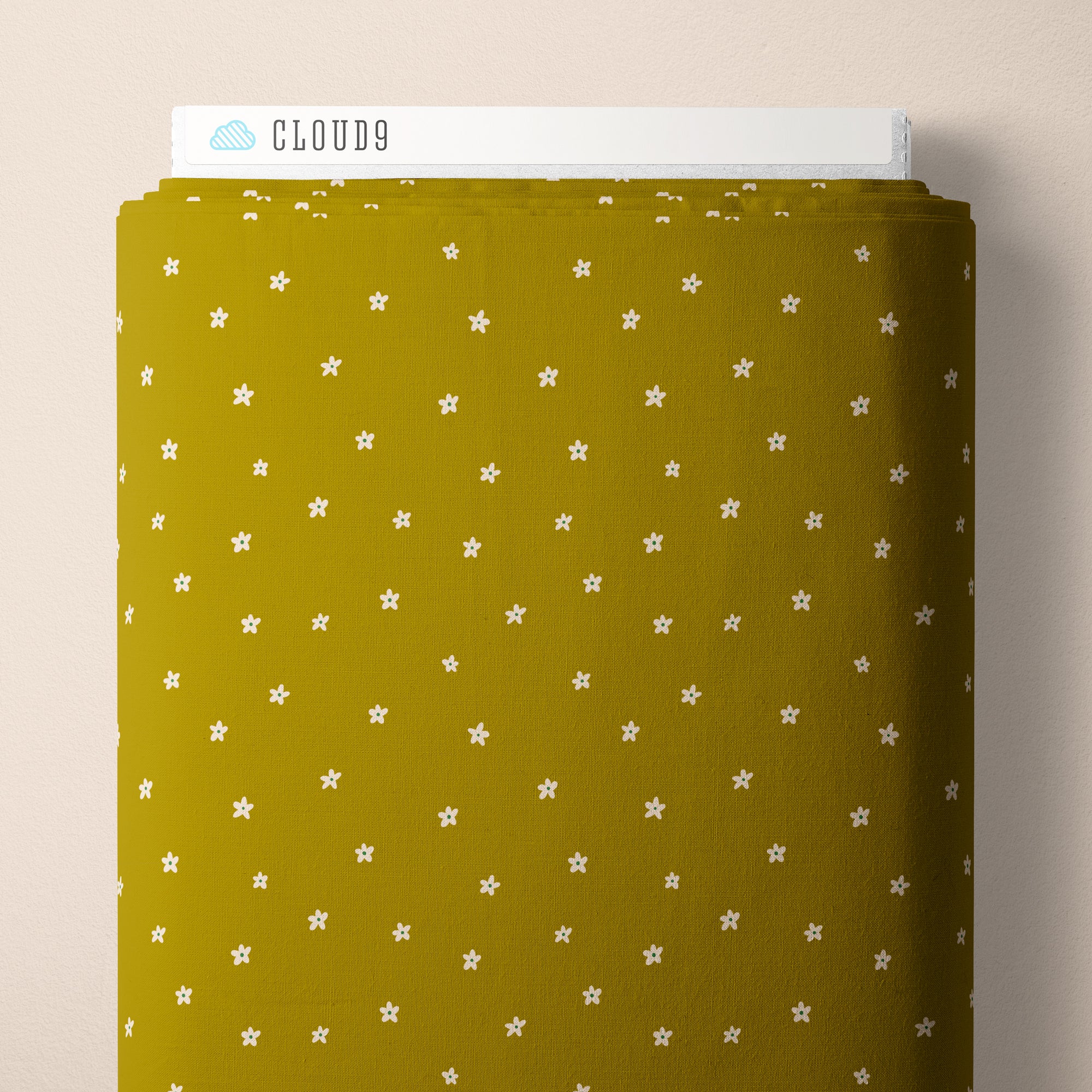 PRE-ORDER - Ditsy Flowers in Olive - It was the 70's - Cloud9 Fabric - Quilting Fabric by the Yard
