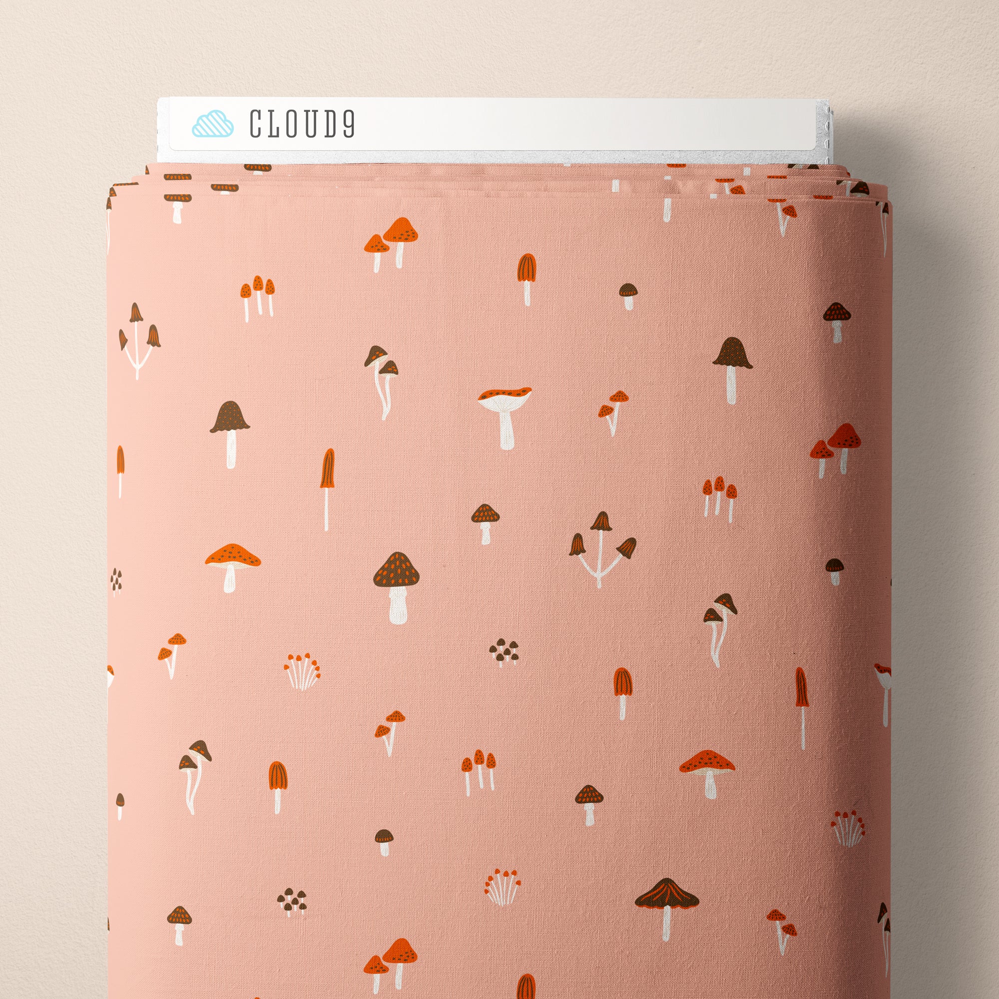 PRE-ORDER - March of the Mushrooms in Pink - It was the 70's - Cloud9 Fabric - Quilting Fabric by the Yard