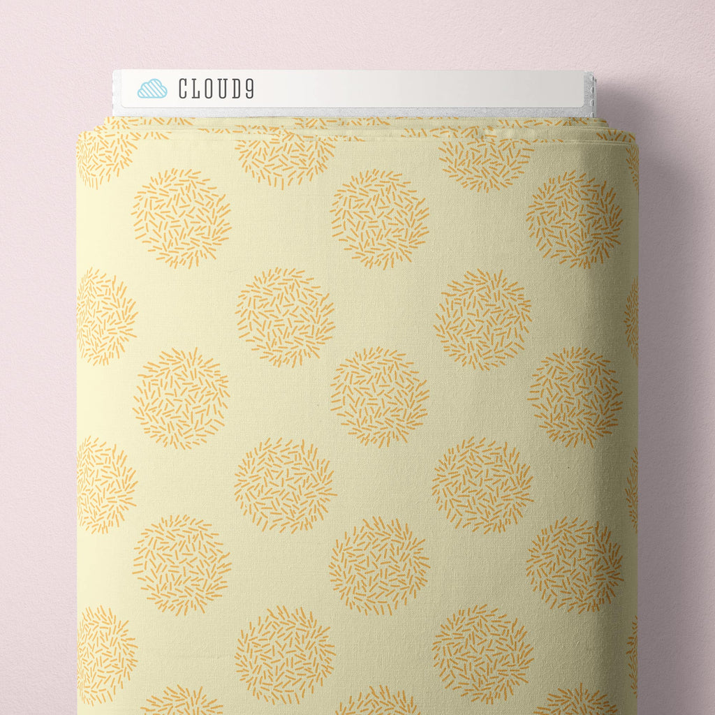 Fuzzy Dots - Yellow - Love Bugs - Cloud9 Fabric - Quilting Fabric by the Yard