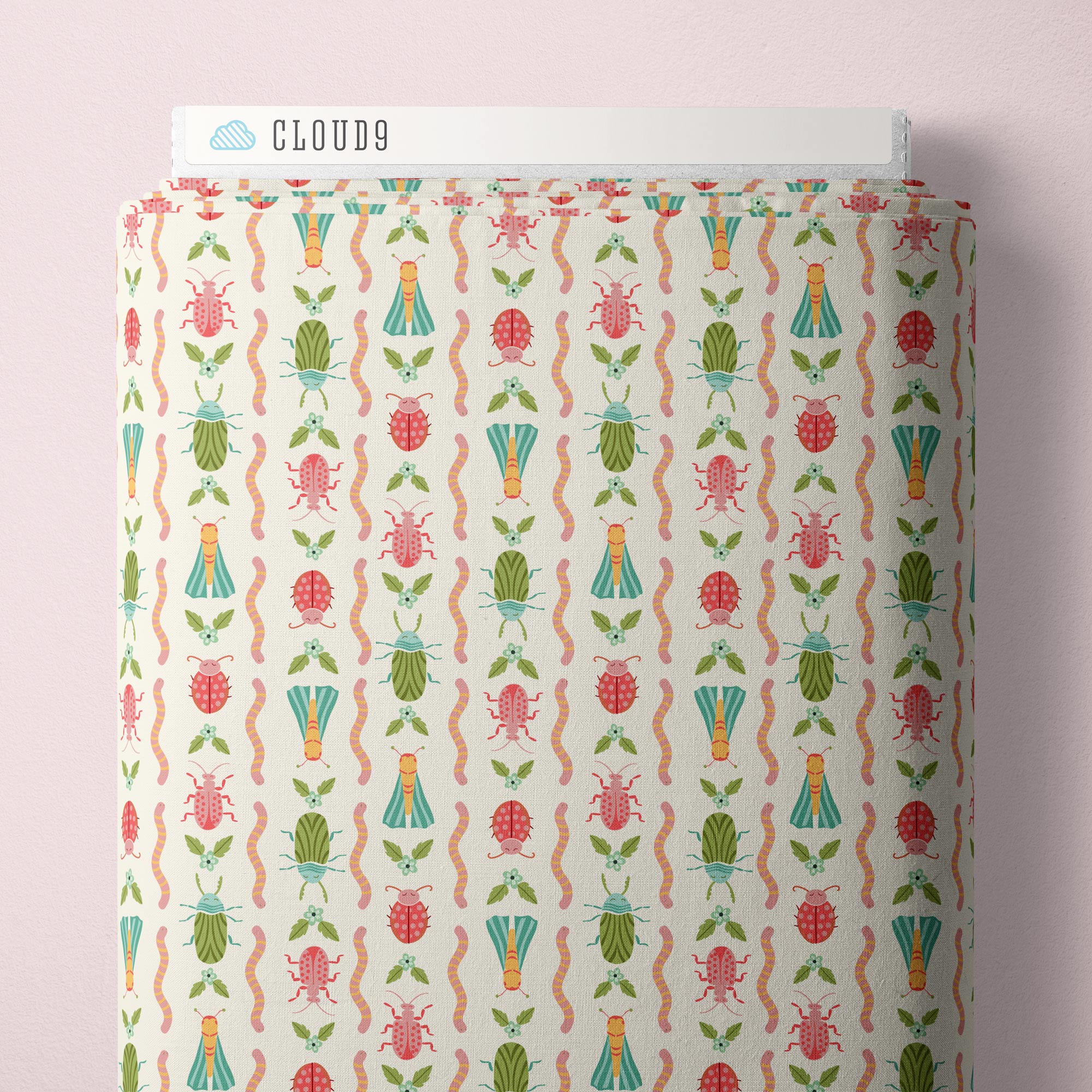 Crawling Critters - Ivory - Love Bugs - Cloud9 Fabric - Quilting Fabric by the Yard