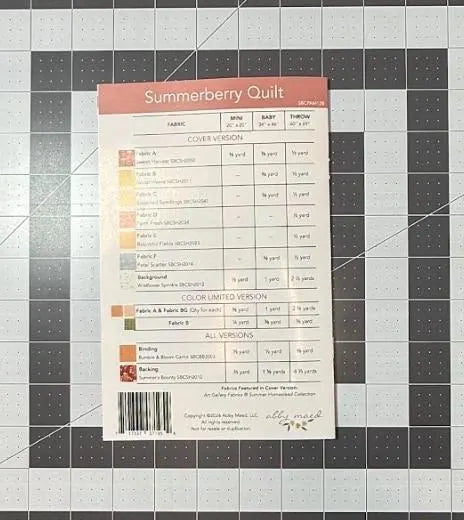 Summerberry Quilt Kit - Includes binding fabric + Pattern - Summerberry pattern by Art Gallery Fabrics
