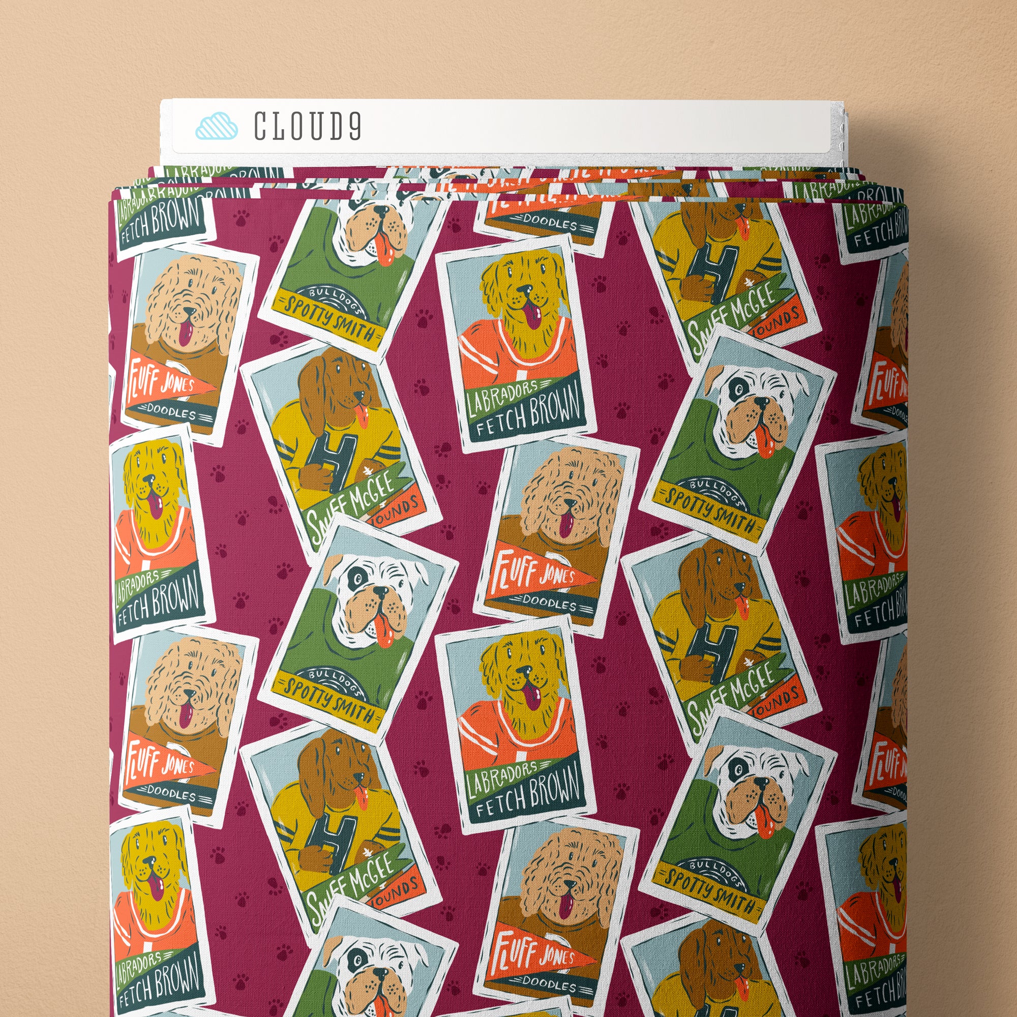 PRE-ORDER - Professional Arf-letes in Plum/Multi - Touchdowns & Tailwags - Cloud9 Fabric - Quilting Fabric by the Yard