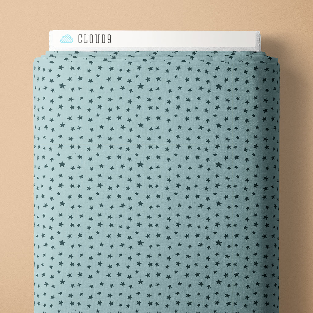 PRE-ORDER - Super Stars in Blue - Touchdowns & Tailwags - Cloud9 Fabric - Quilting Fabric by the Yard