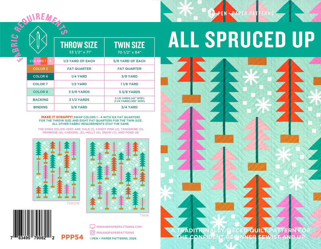 NEW RELEASE All Spruced Up Quilt Pattern - Pen + Paper Patterns - Modern Quilt Design - Sewing Pattern - Hobby and crafts